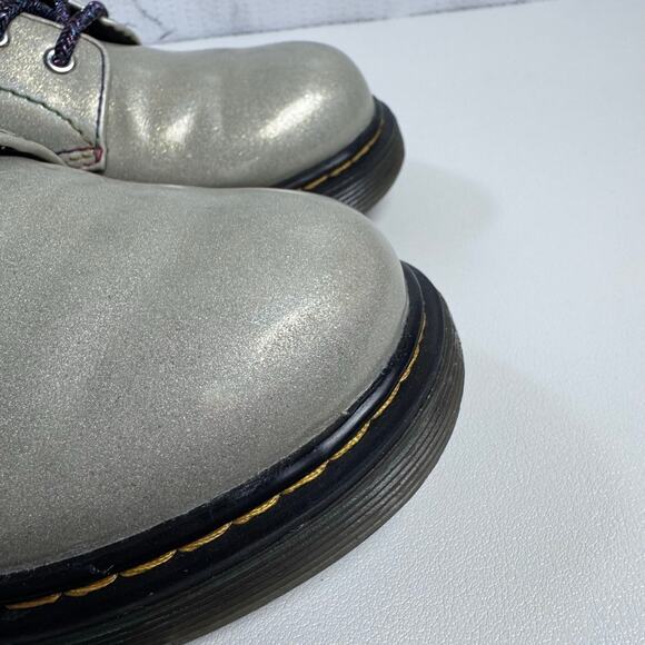 Dr Marten’s Junior 1460 Sparkle Rays Lace Up Combat Boots Girls Size 4 Silver - Picture 10 of 14
